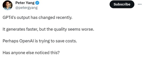 GPT-4被用户抱怨变得“懒”且“蠢” 或是重设架构惹的祸